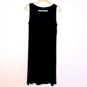 Eileen Fisher A Line Midi Dress Black Small Capsule Wardrobe Staple Classic